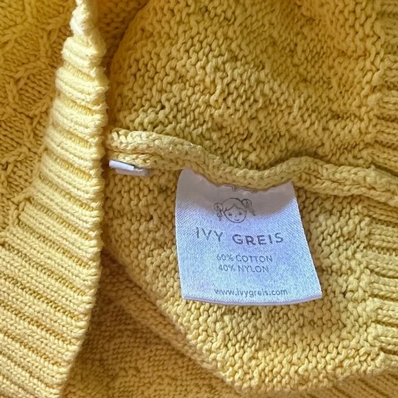 Yellow Textured kids Sweater size 7 years - Picture 3 of 3